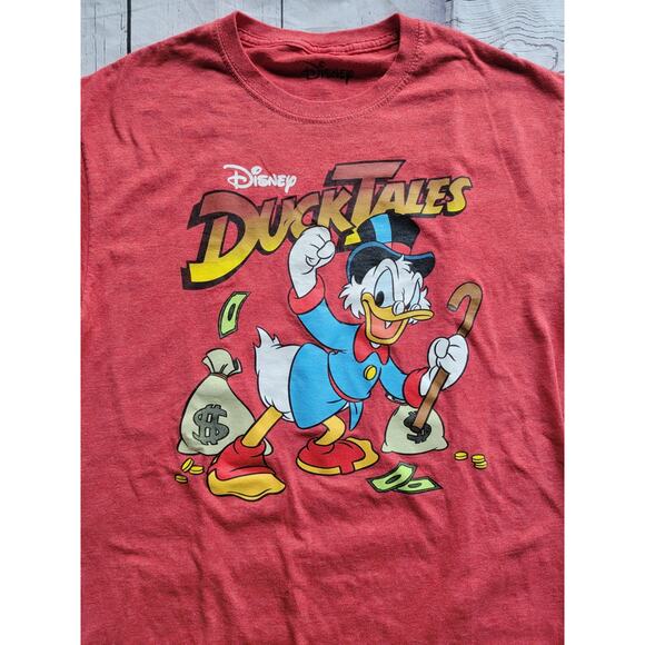 Duck Tales Shirt Mens Medium Red Scrooge McDuck Graphic Disney - Picture 2 of 7